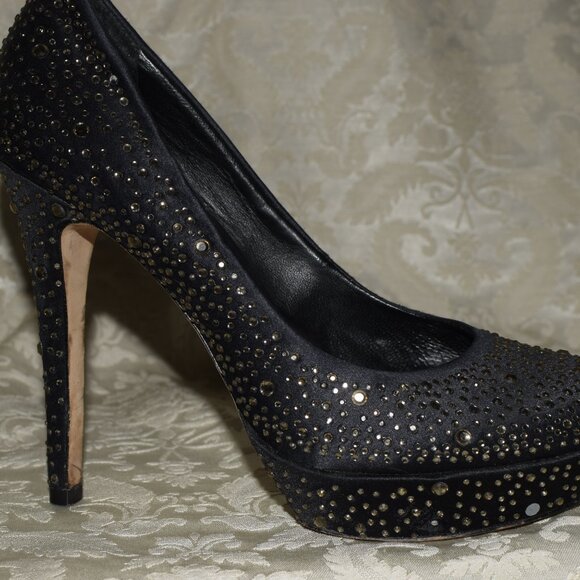 BCBG closed toe heels size 8 Black Rhinestone Bcbgmaxazria Heels - Picture 8 of 16